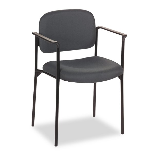 Hon Basyx Charcoal Stacking Guest Chair, 21" L 32-3/4" H, Fixed, Fabric Seat, Scatter Series VL616VA19